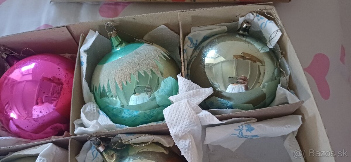 Vianočné ozdoby gule veľké, retro farby - 2