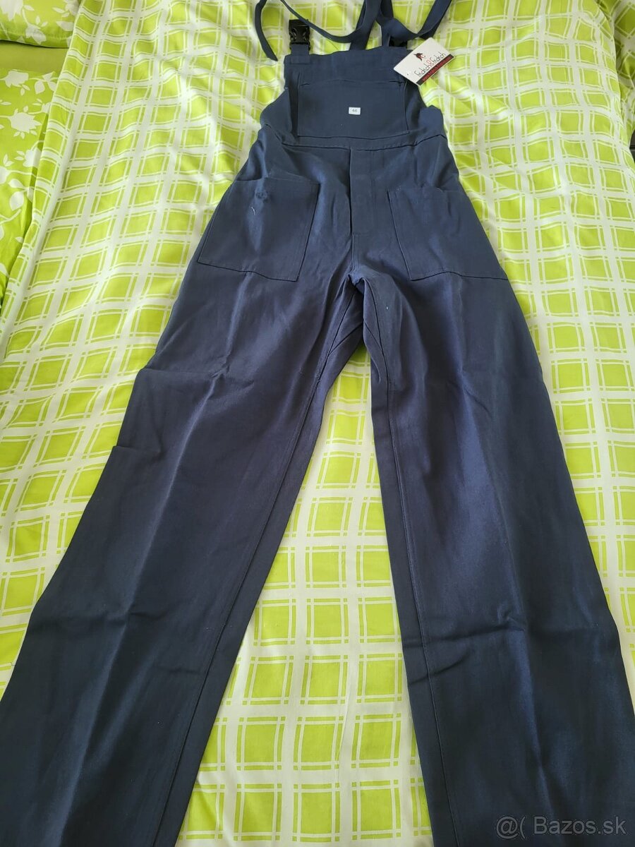 Predám nové pracovné nohavice s trakmi, modré 46. - 2