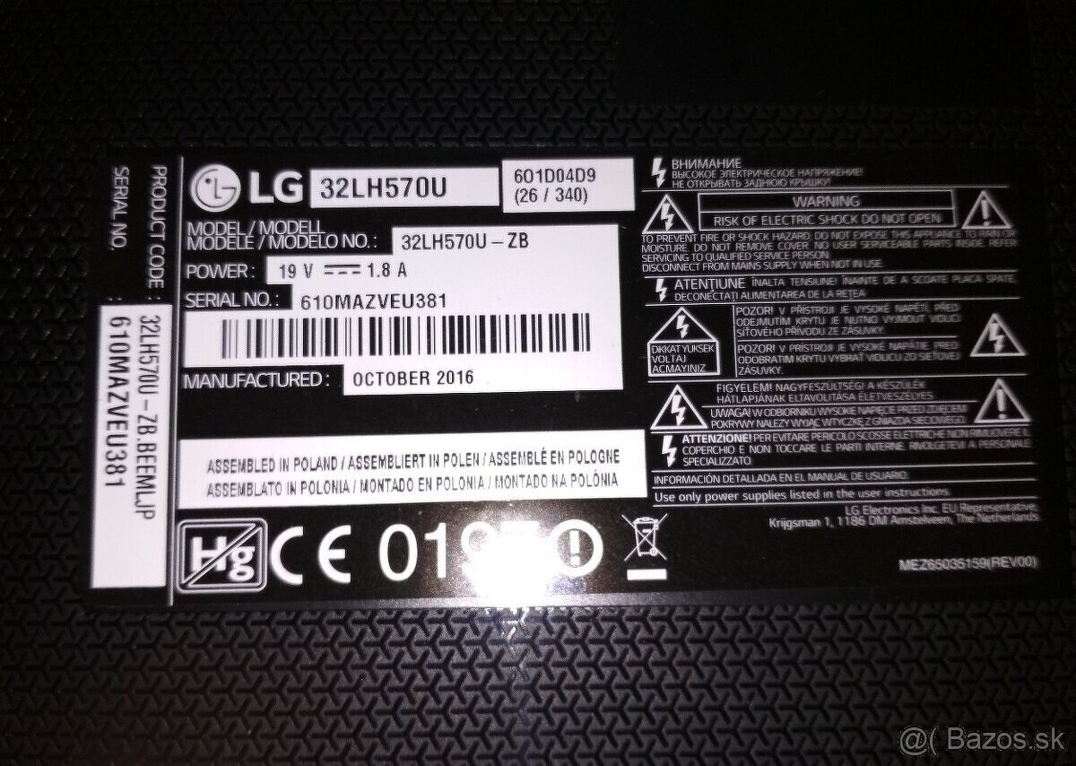 Rozpredam TV LG 32LH570U - 2