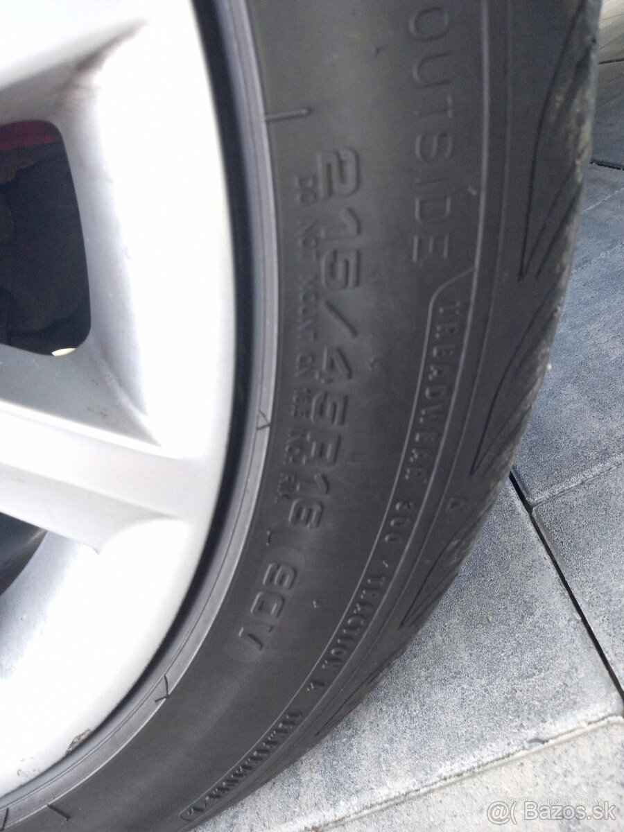 Originál disky 7J x 16 + pneumatiky 215/45 R16 2023 - 2