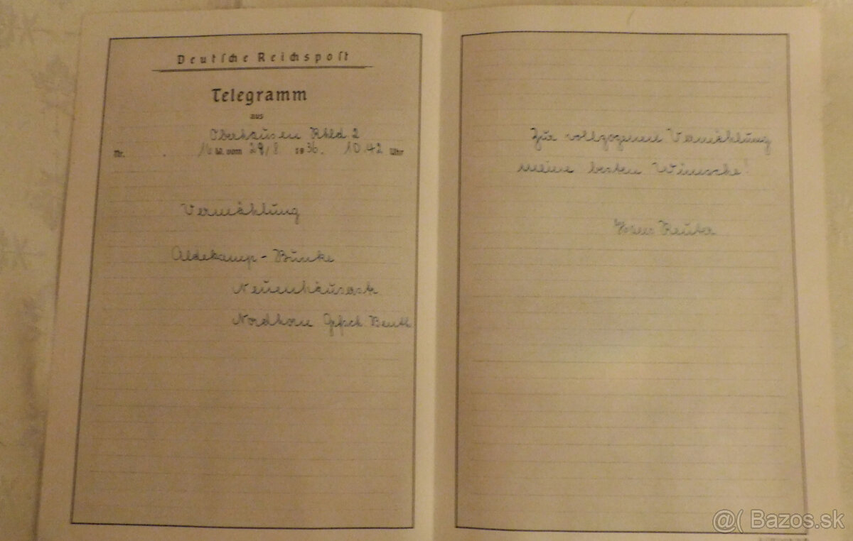 Telegram z 2.svetová vojna, hákový kříž - 2