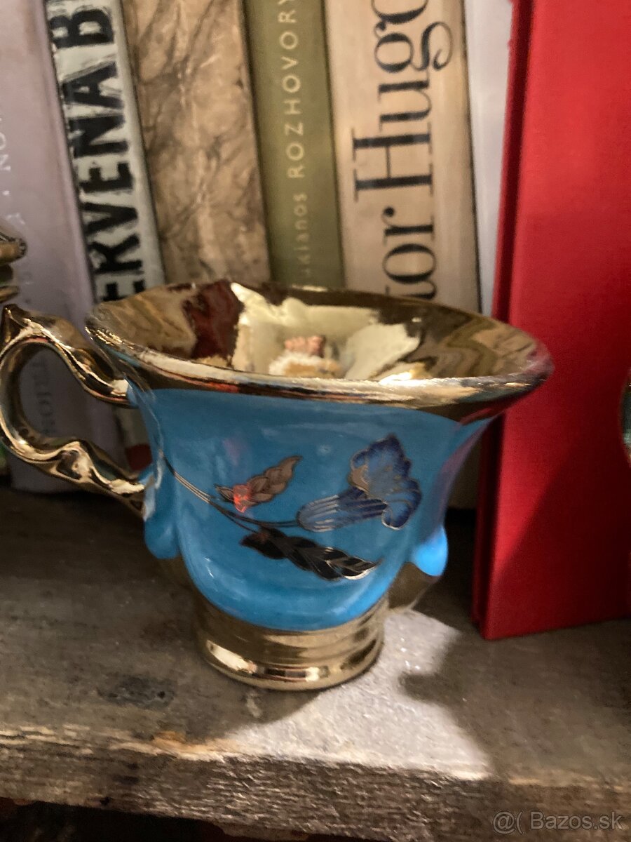 Predám modrí porcelán v zlatej farba - 2