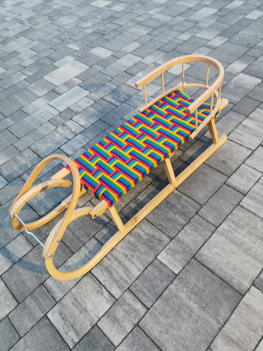 Drevené sánky 120cm s operadlom - 2