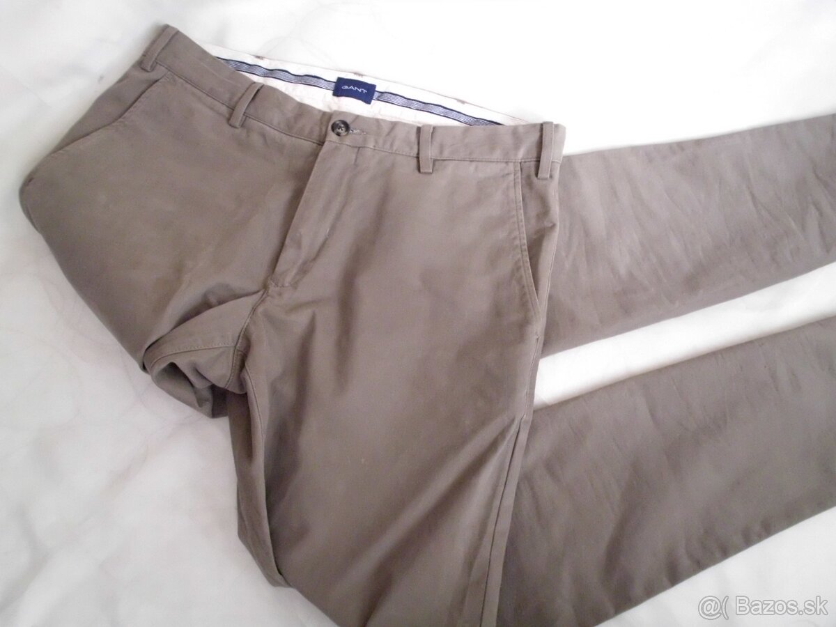Gant pánske chino nohavice s elastan. L 38/34 - 2