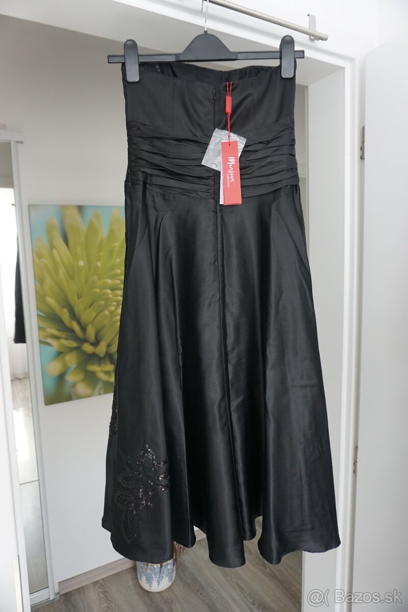 Luxusne cierne saty Monsoon s trblietavymi vzormi, vel. 36 - 2