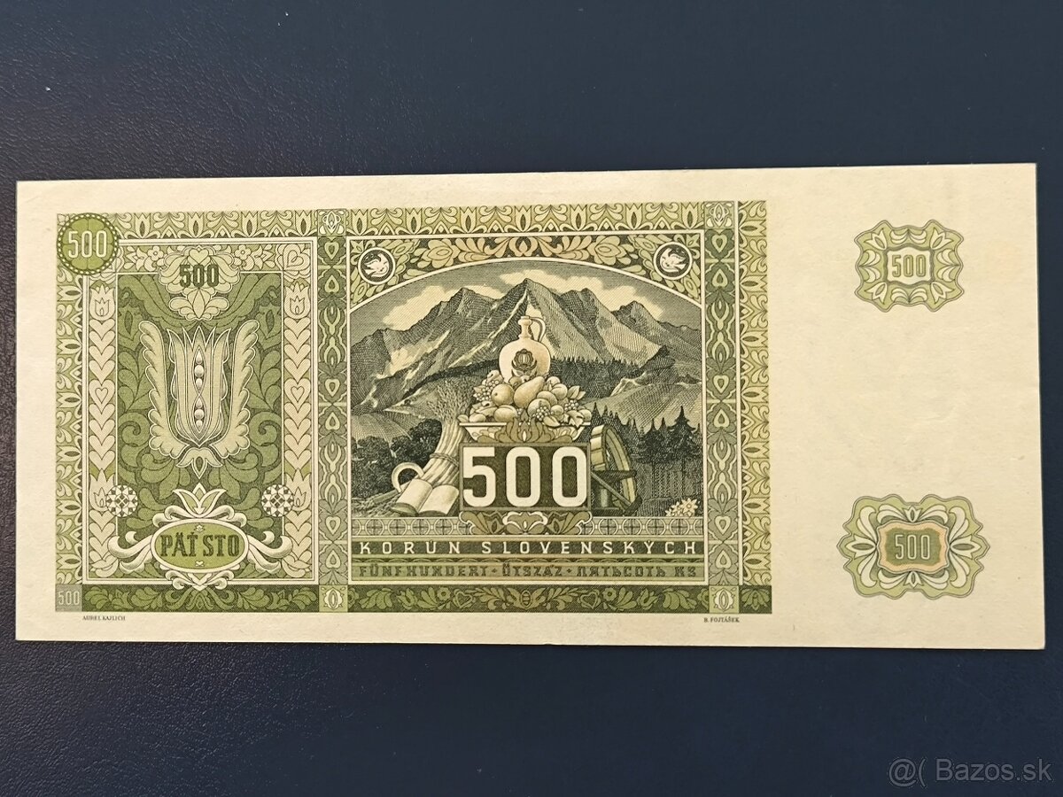 500 korún Slovenských, neperforovaná - 2