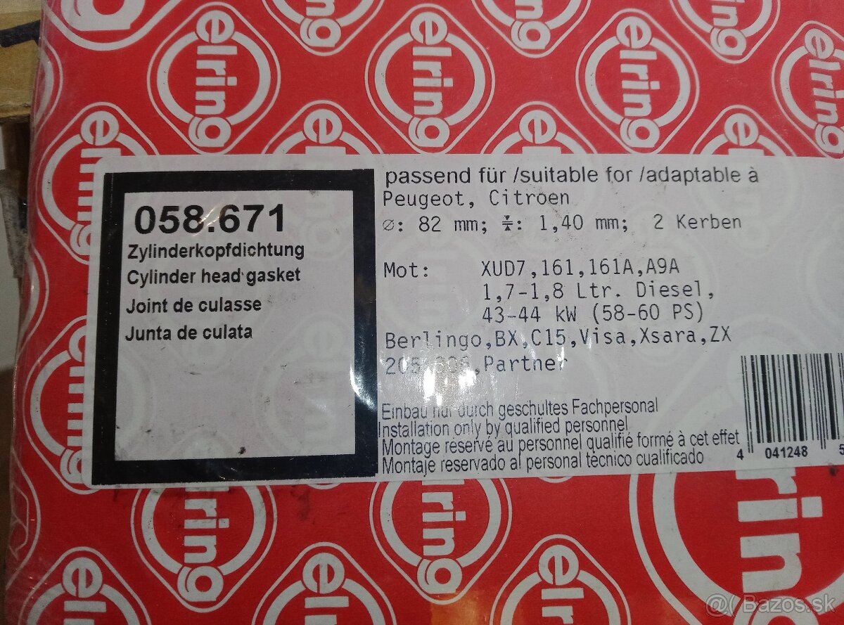 Tesnenie hlavy valcov + zhavice Citroen, Peugeot - 2