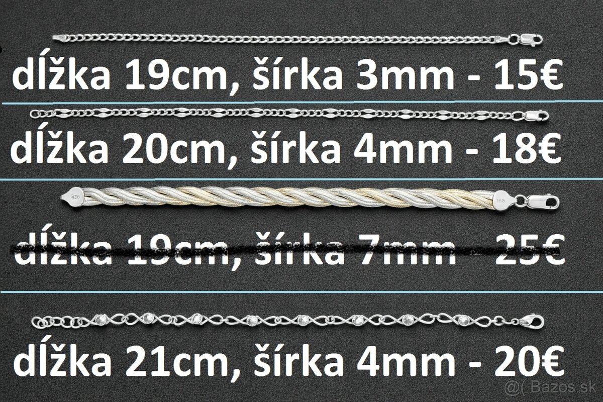 Dámske strieborné náramky - 2