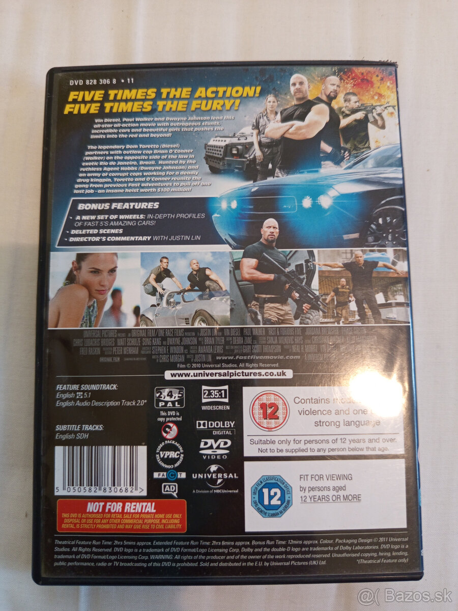 predám DVD Rýchlo a zbesilo 5 - 2