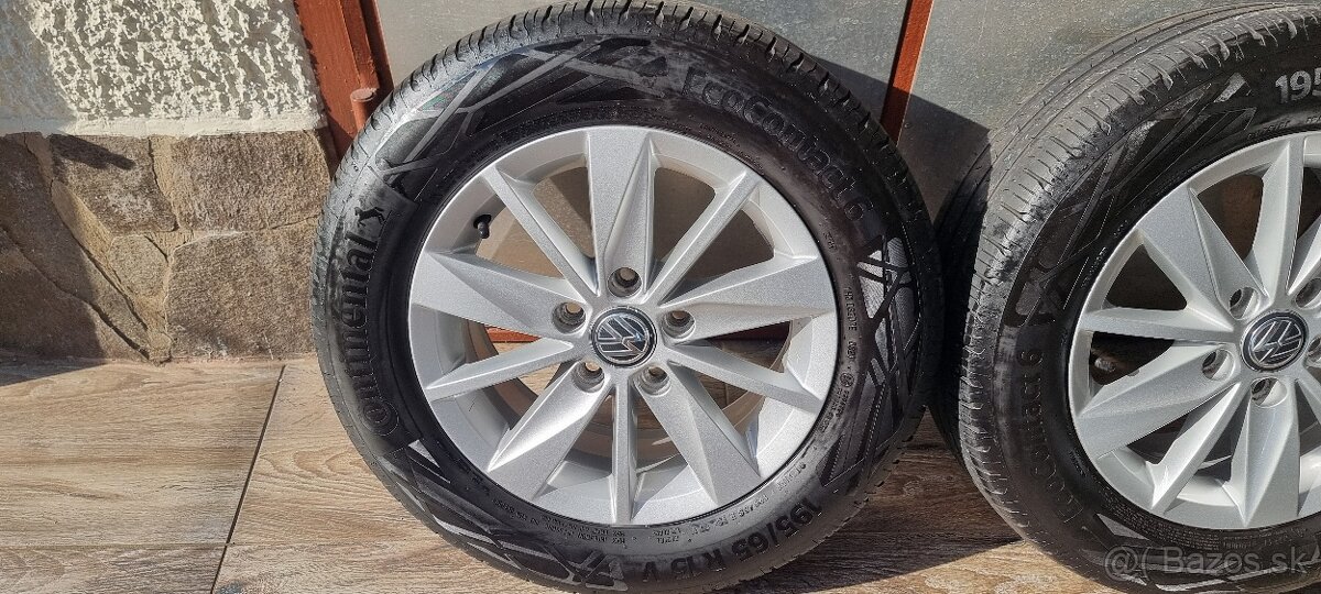 Predám originálne disky VW r15 5x112 /195/65 Continental - 2