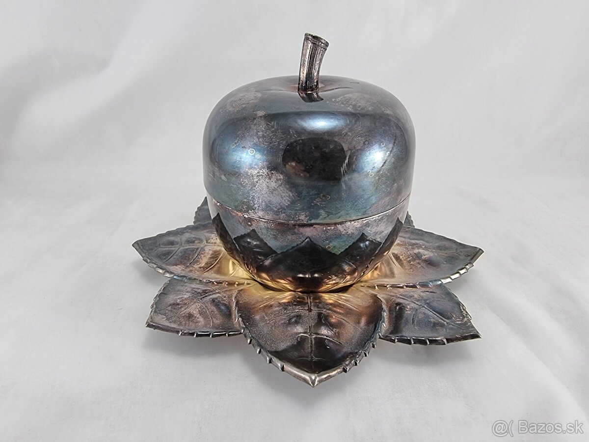 Staré alpakové jablko so štamperlíkmi - 2