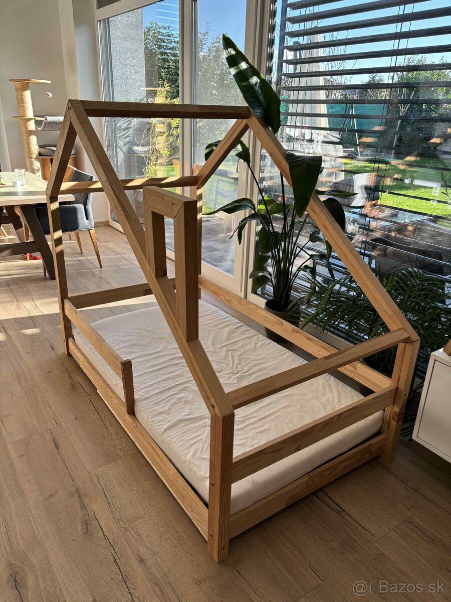 Domcekova detska postel s matracom a pletencom - 2