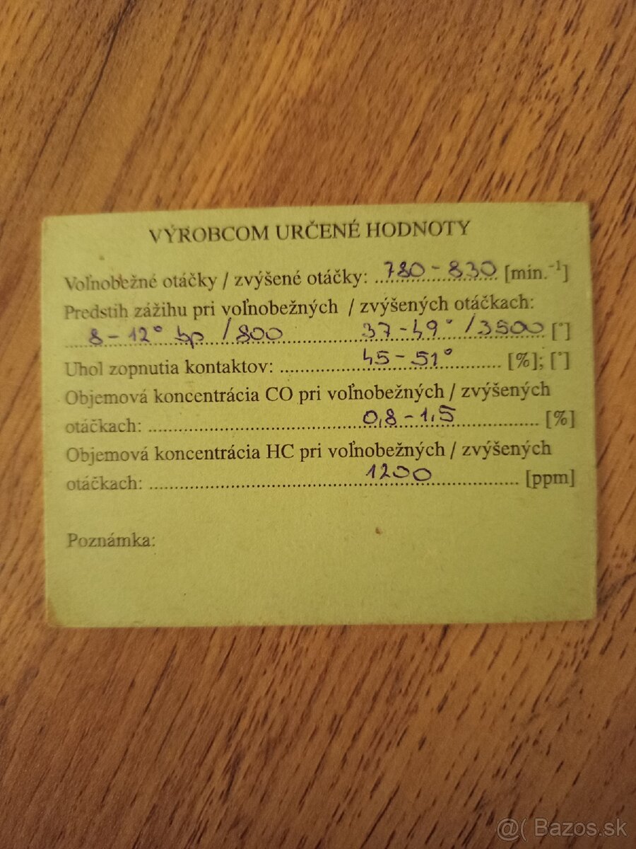 Osvedčenie Škoda 105L - 2