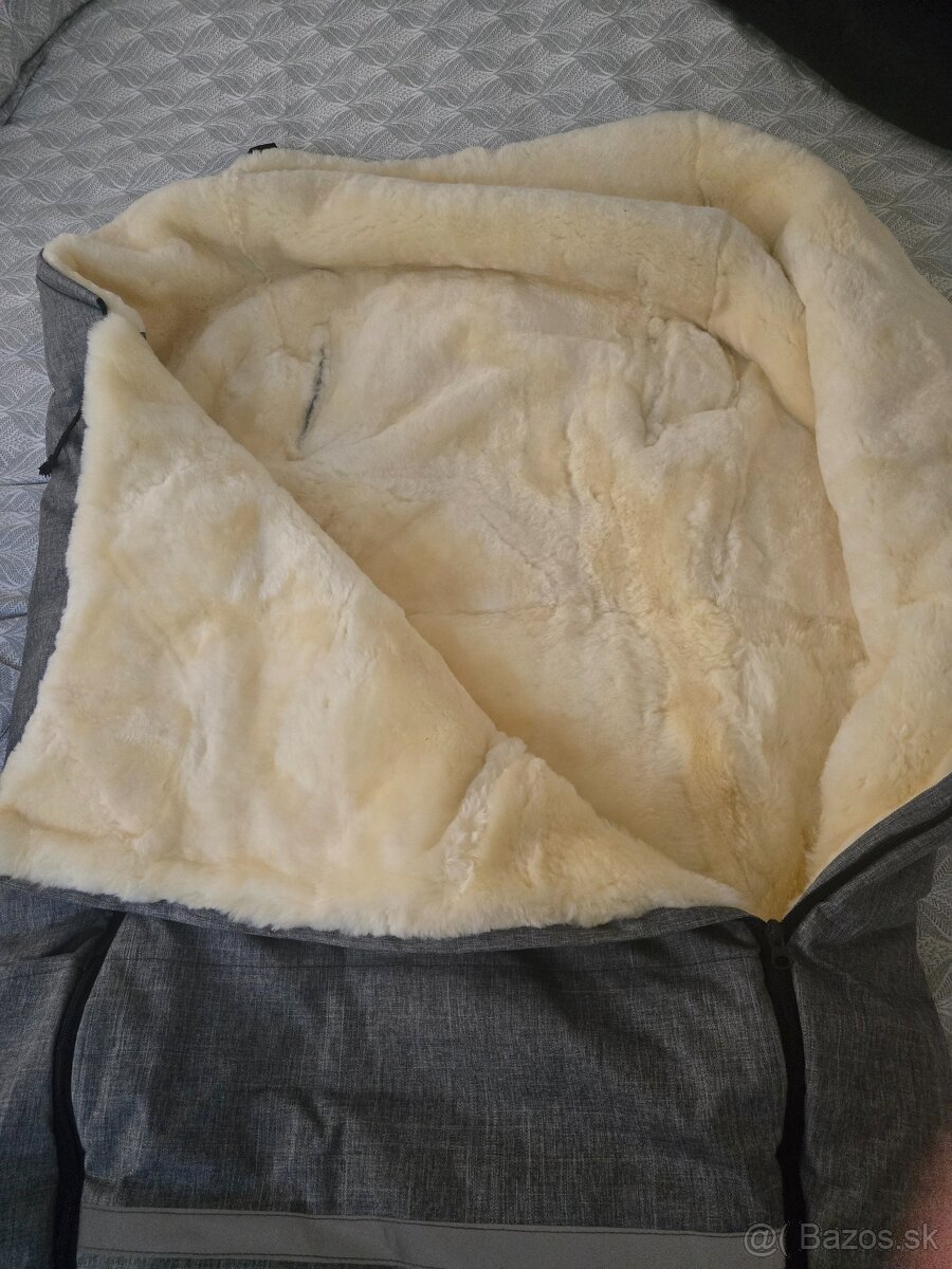 Nánožník/fusak na invalidný vozík, pravá merino kožušina - 2