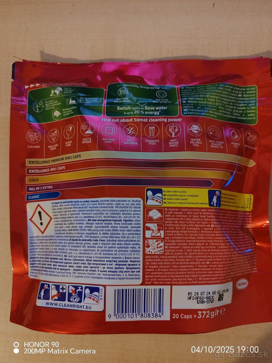 ⚡Somat Excellence Premium 5v1 tablety do myčky 20 ks⚡ - 2