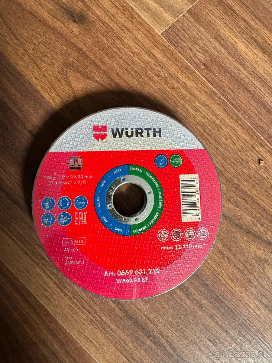 WURTH REZNÝ KOTÚČ NA OCEĽ A NEHRDZAVEJÚCU OCEĽ 125mm - 2