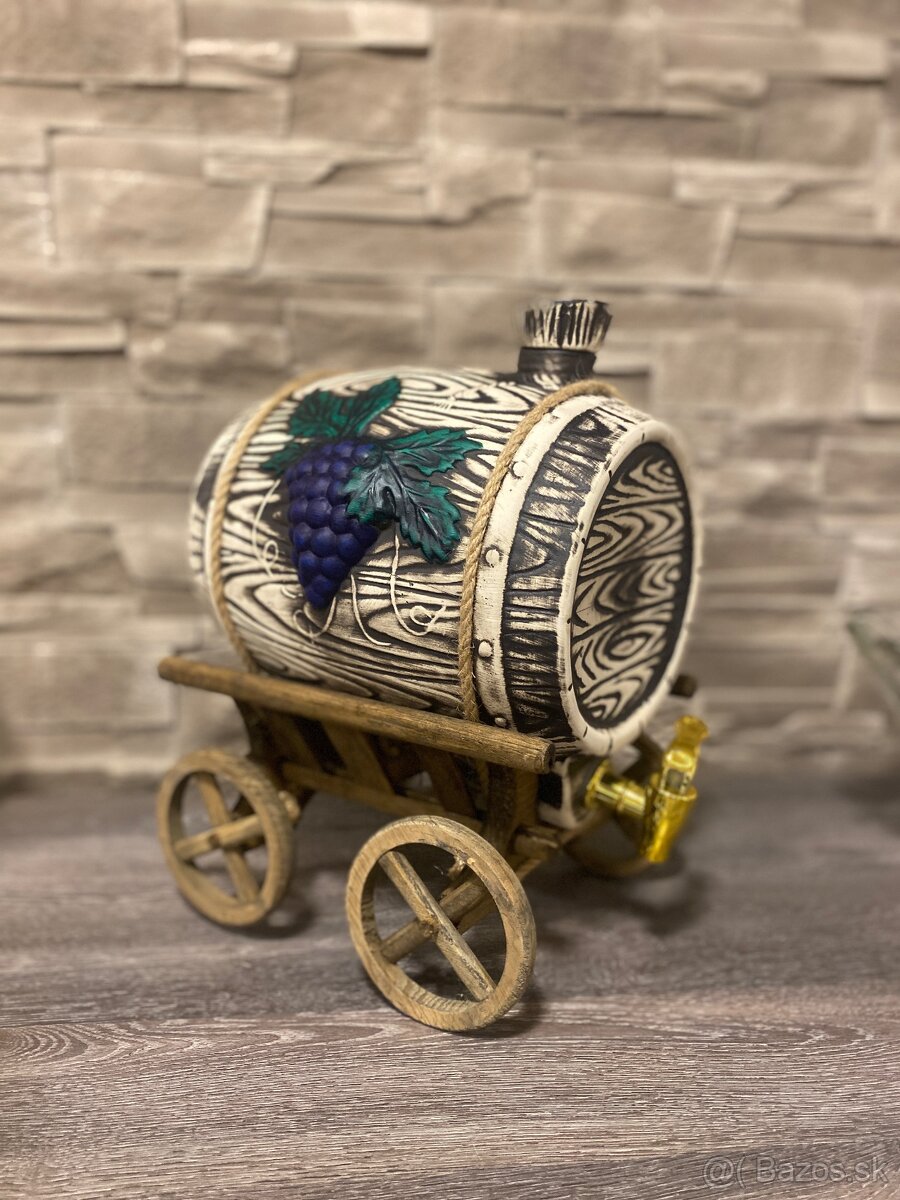 Keramický sud na drevenom podstavci 6L - 2