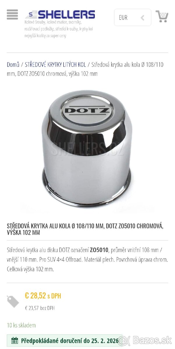 Krytka DOTZ chróm uzavretá - 2