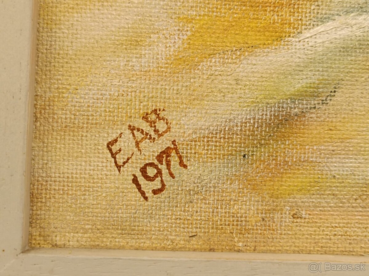 Obraz EAB 1971, AKT ve vodě, olejomalba 83x63 - 2