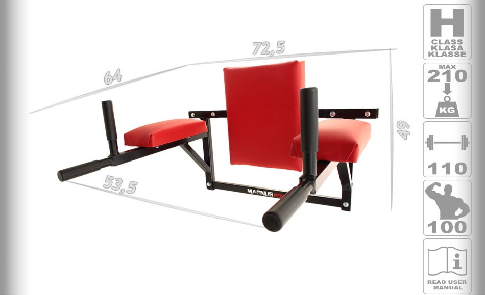 2v1 Univerzálne bradlá na stenu MAGNUS POWER MP1014 - NOVÉ - 2