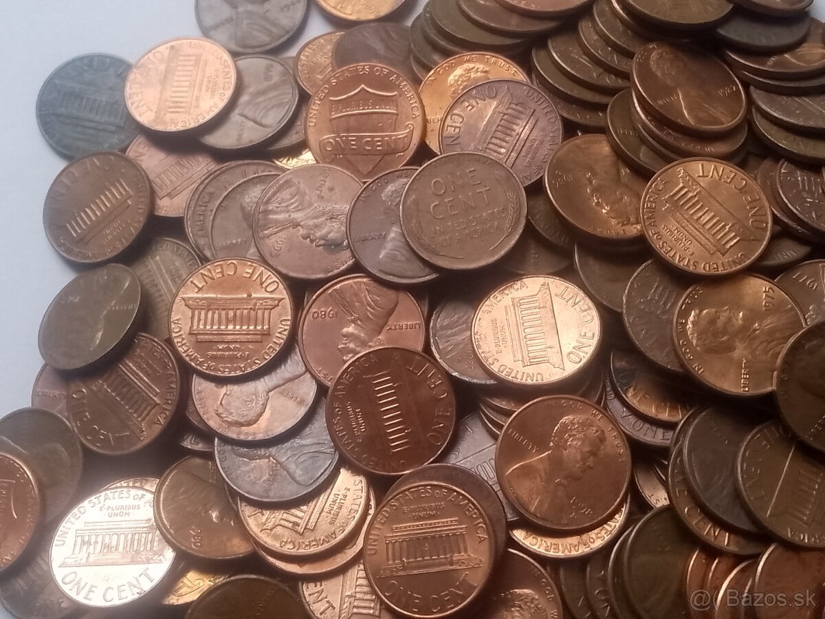 1kg.mincí 1cent USA. - 2