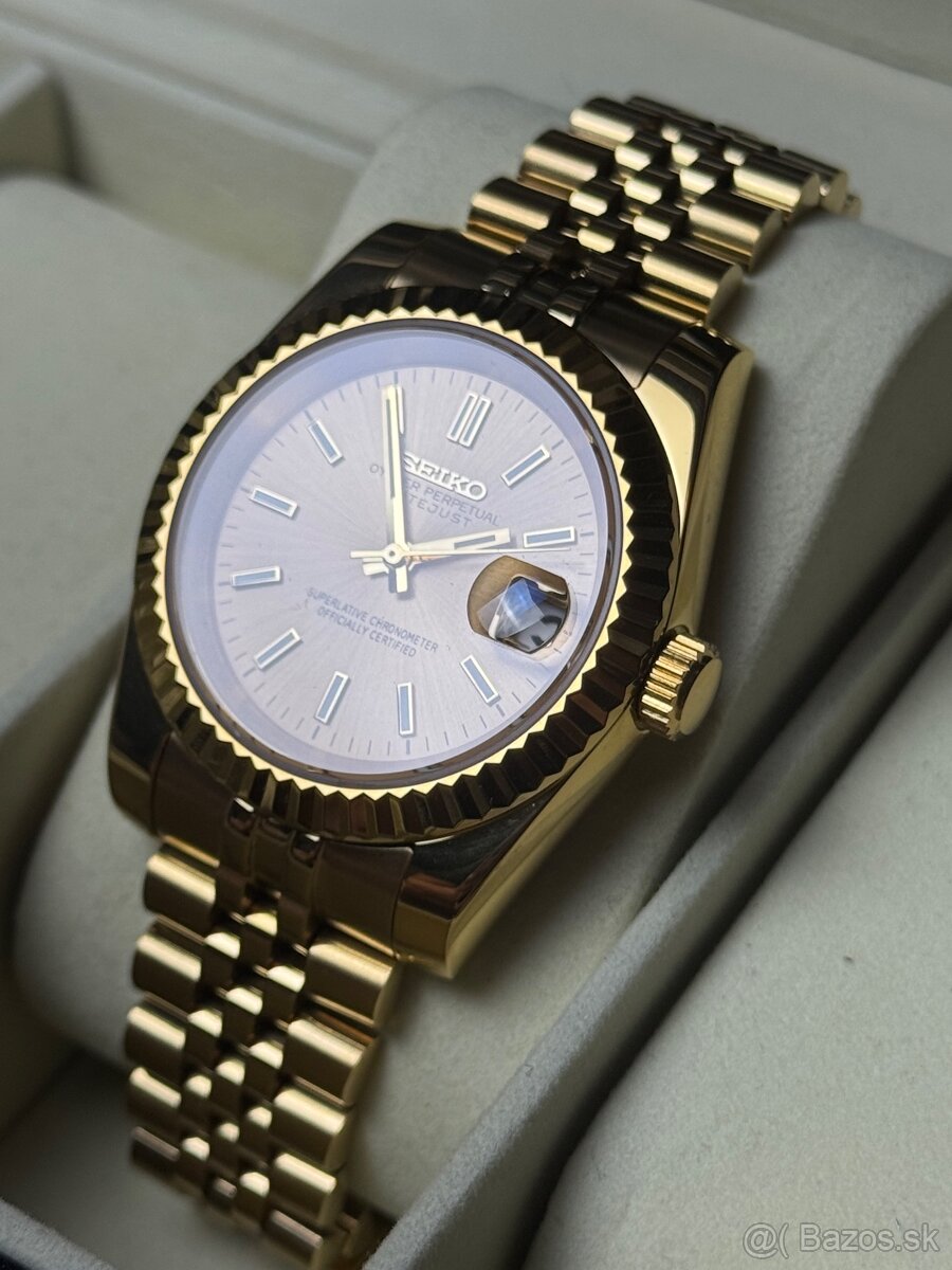 Seiko Custom Mod Watch Hodinky Datejust Gold - 2