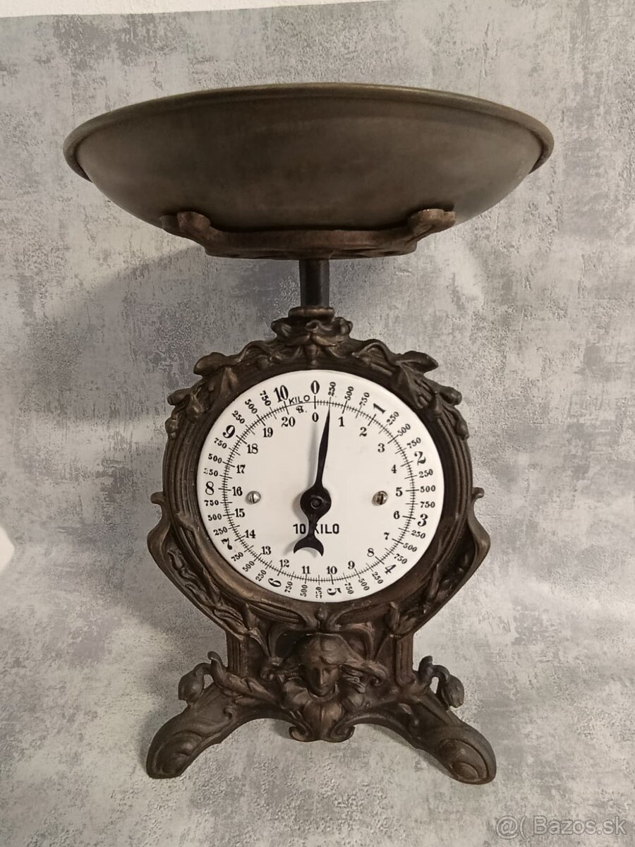 Velmi pěkné jednomiskové figuralné 10kg váhy. - 2