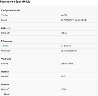 THULE nosič pre MAZDA CX-7 5-dr SUV 2007-2014 - 2