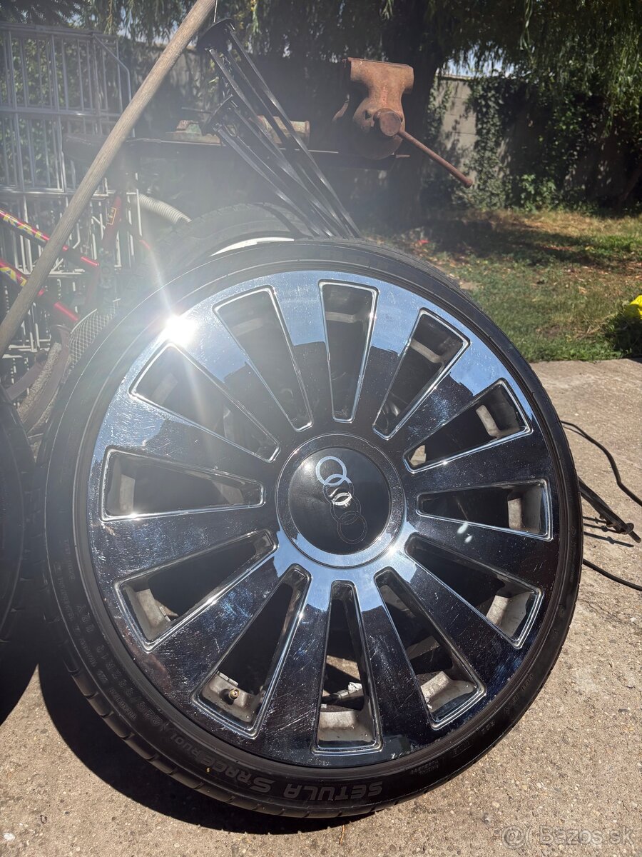 Originálne chrómové disky Audi + letné pneumatiky - 2