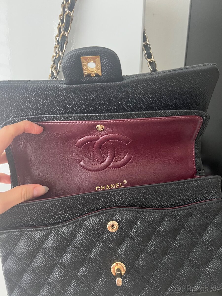 Chanel Classic Medium Double Flap Bag – Black Caviar Leather - 2
