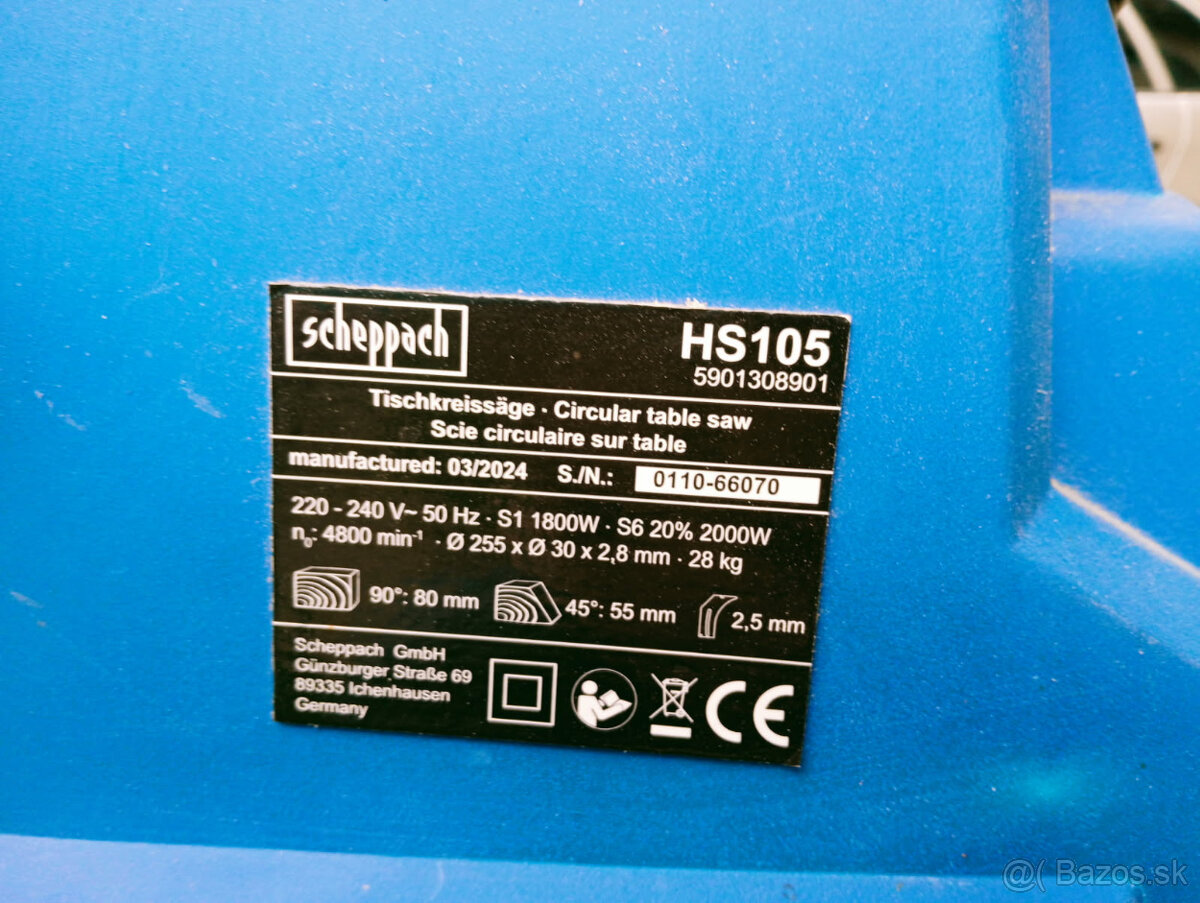 Stolová píla Scheppach HS105 - 2