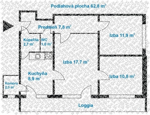 NA PREDAJ – 3-izbový byt v pôvodnom stave, Bagarova ulica, B - 2