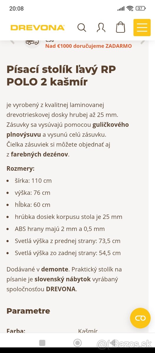 Písací stôl Polo2 wenge - 2