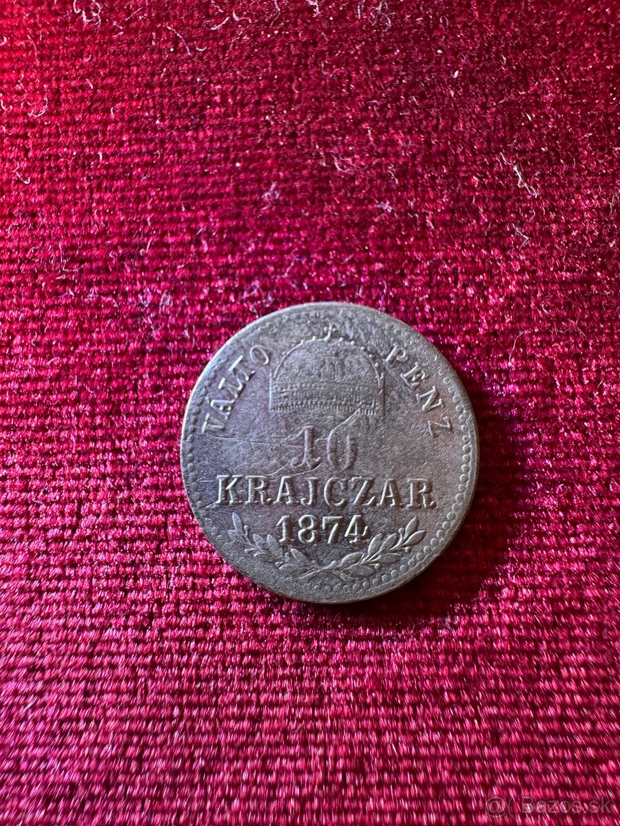 10 grajciar 1874 kb vzacny - 2