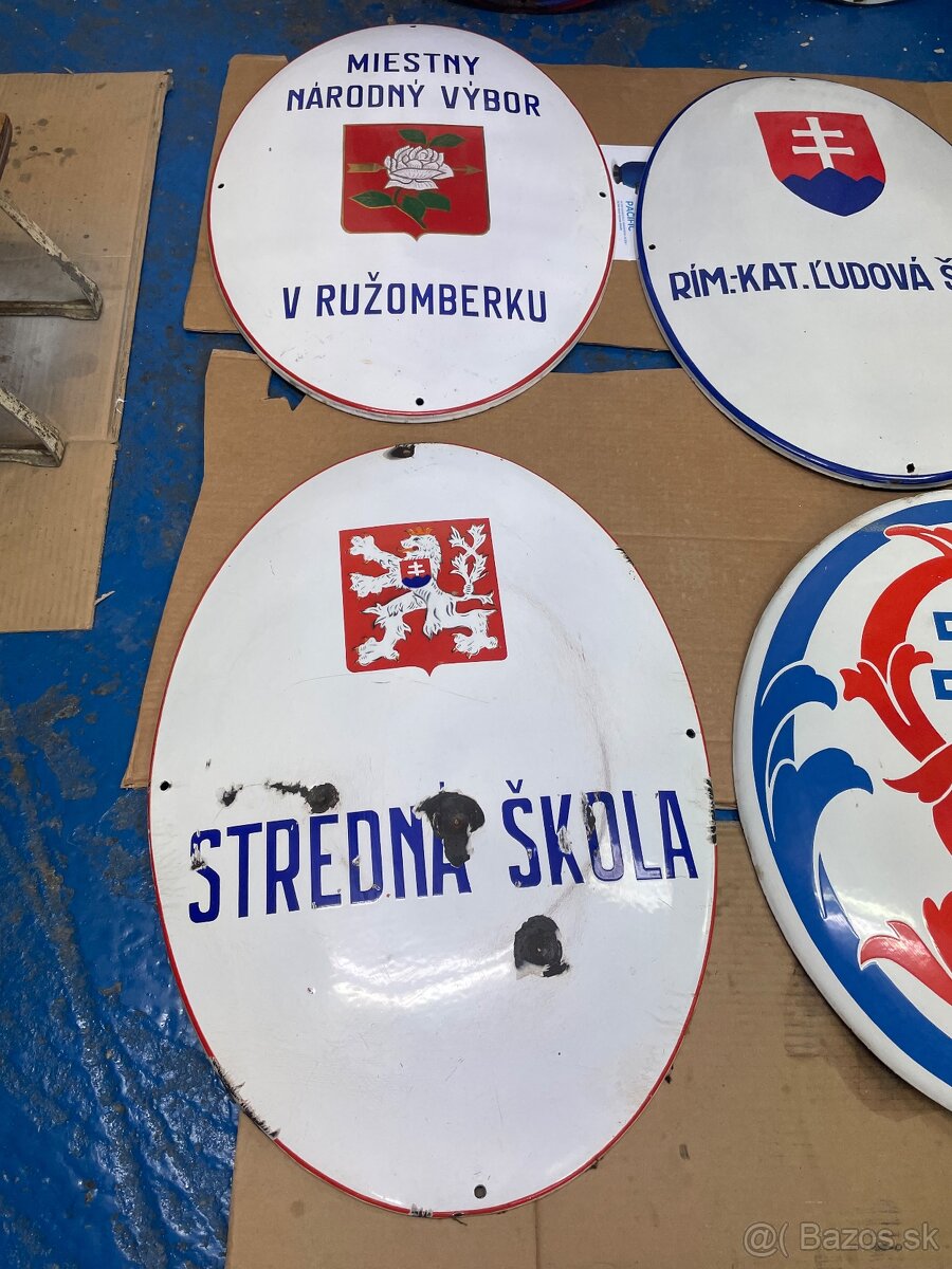Stara smaltovana plechova cedula tabula 1 CSR Slovensky stat - 2