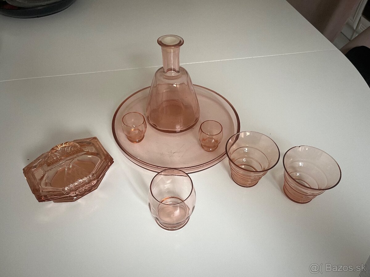 Súprava z ružového skla - 2