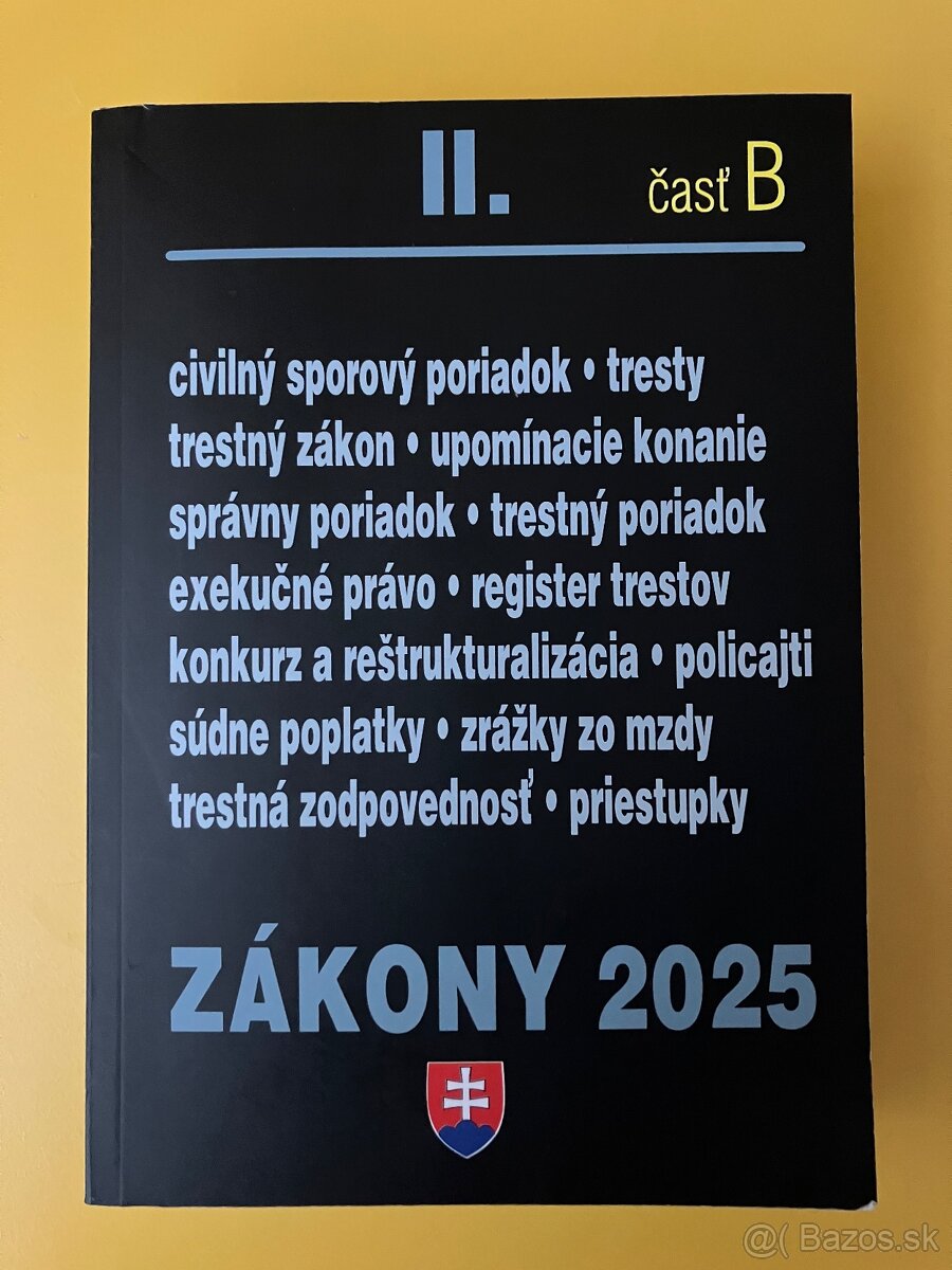 Zákony II. B / 2025 - Trestné právo, súdne spory a exekúcie - 2
