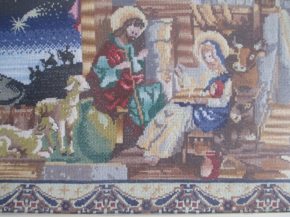 vyšívaný vianočný obraz - 2