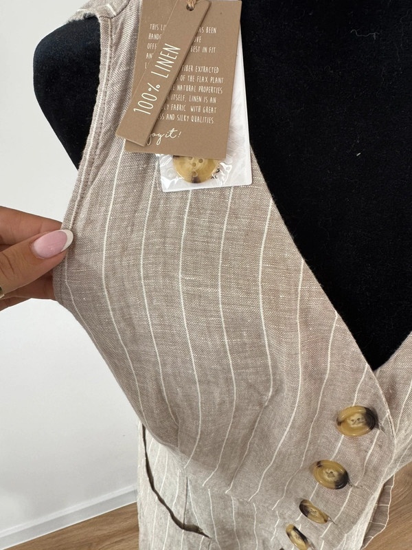 nové ražné ľanové prepínacie šaty Mango veľ. L - 2