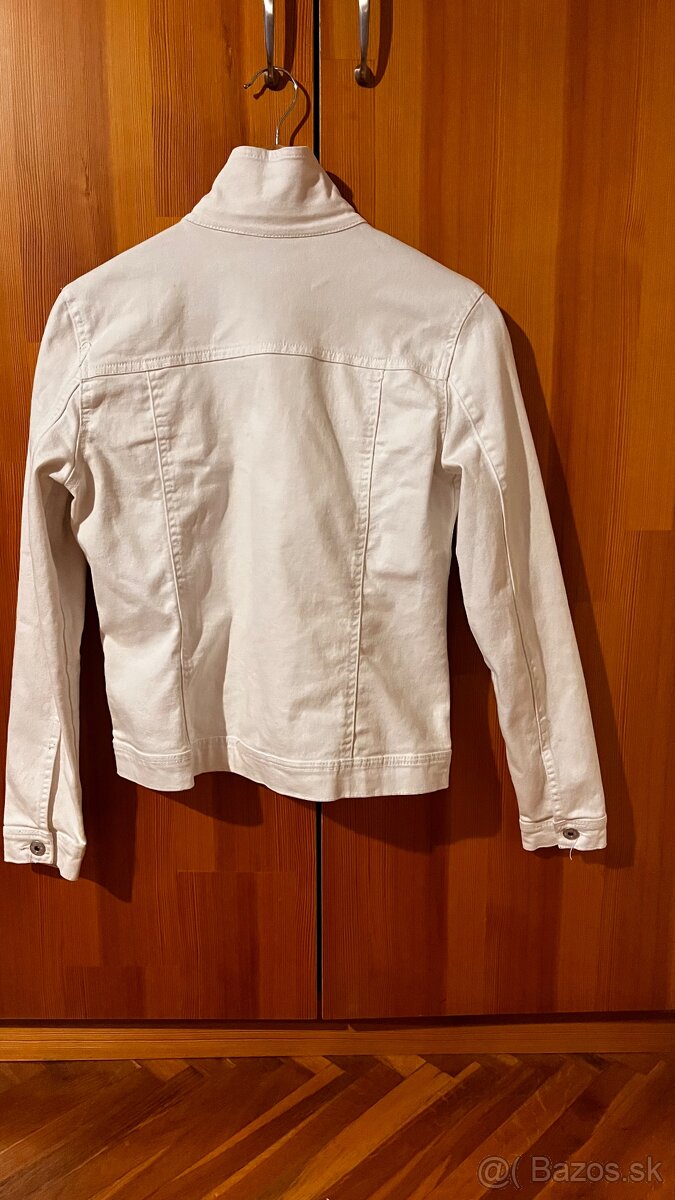 Riflová biela bunda dámska - 2