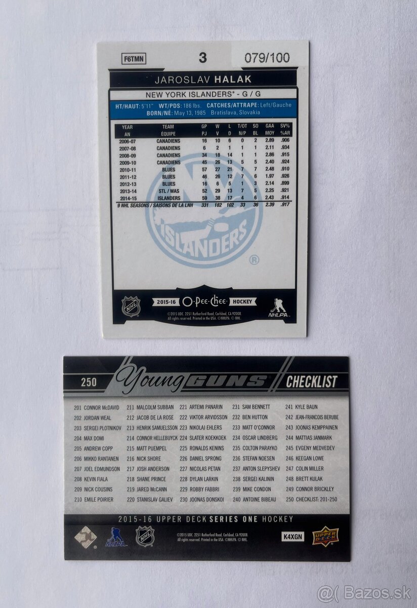 Hokejové kartičky - PREDAJ - McDavid, Halák. - 2