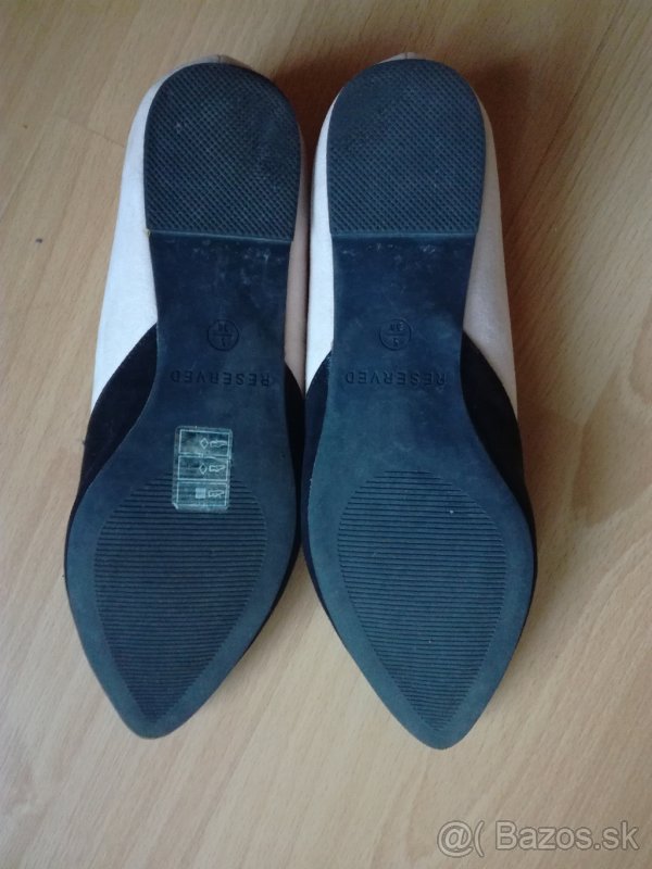 Bežovo čierne balerínky - 2