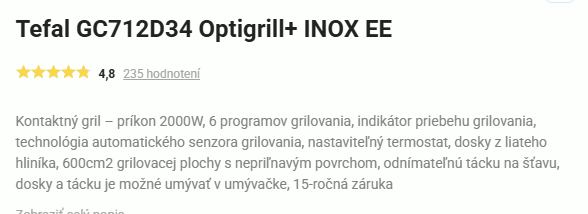 Kontaktny gril Tefal GC712D34 Optigrill - 2