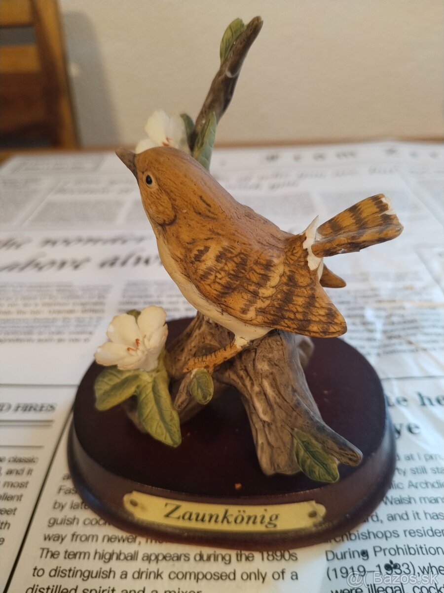 Ptáček střízlík porcelánová soška - 2