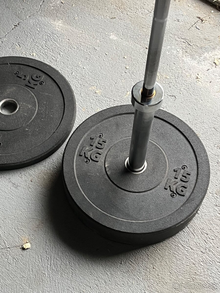 Kotúče + olympijská tyč + stojan - 2