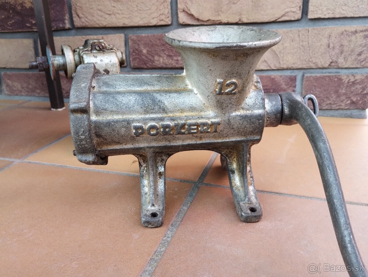 Mlynček na mäso Porkert 12 + prevodovka - 2