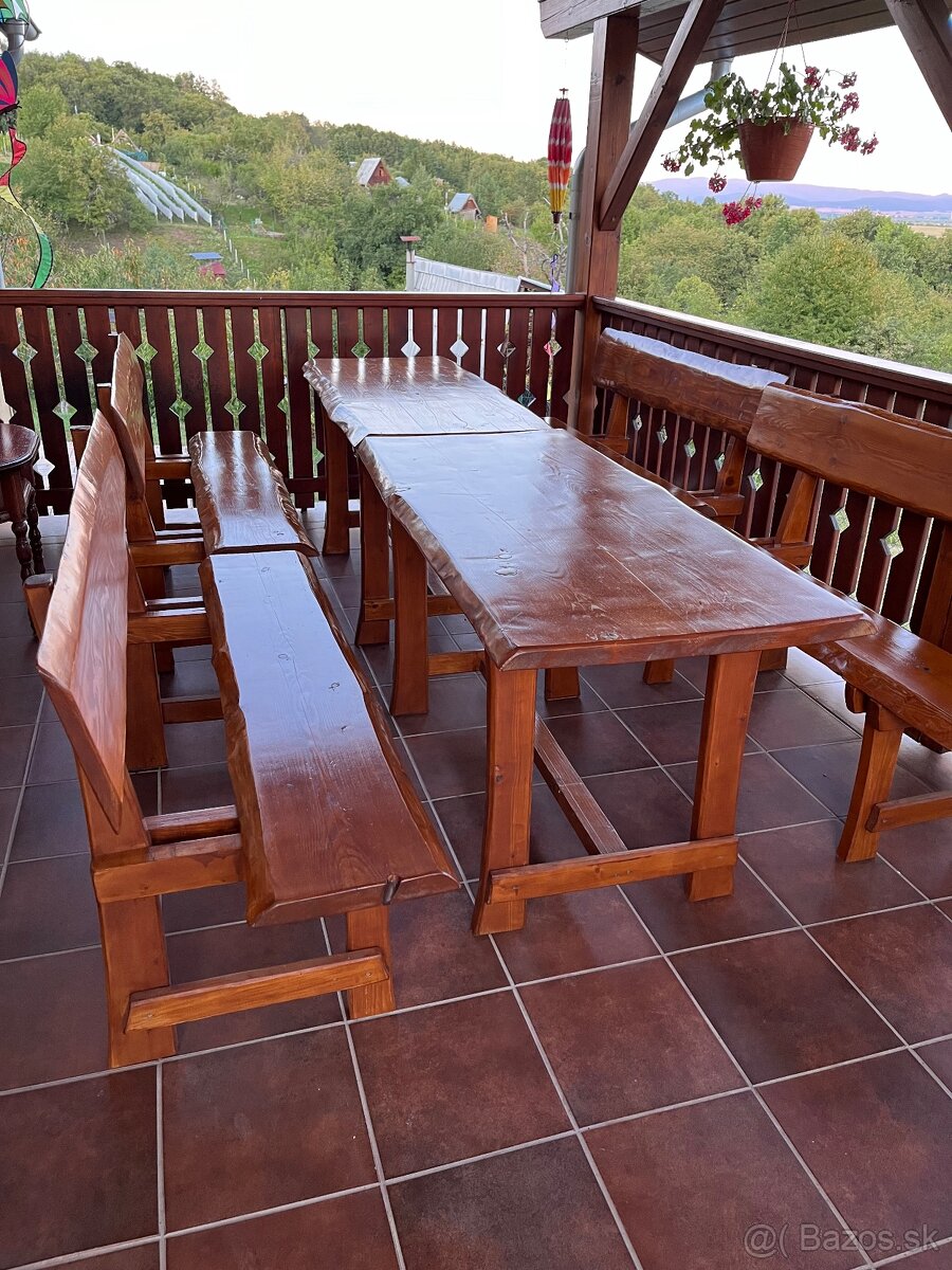 Masívny záhradný nábytok pre 6 až 12 osôb - 2