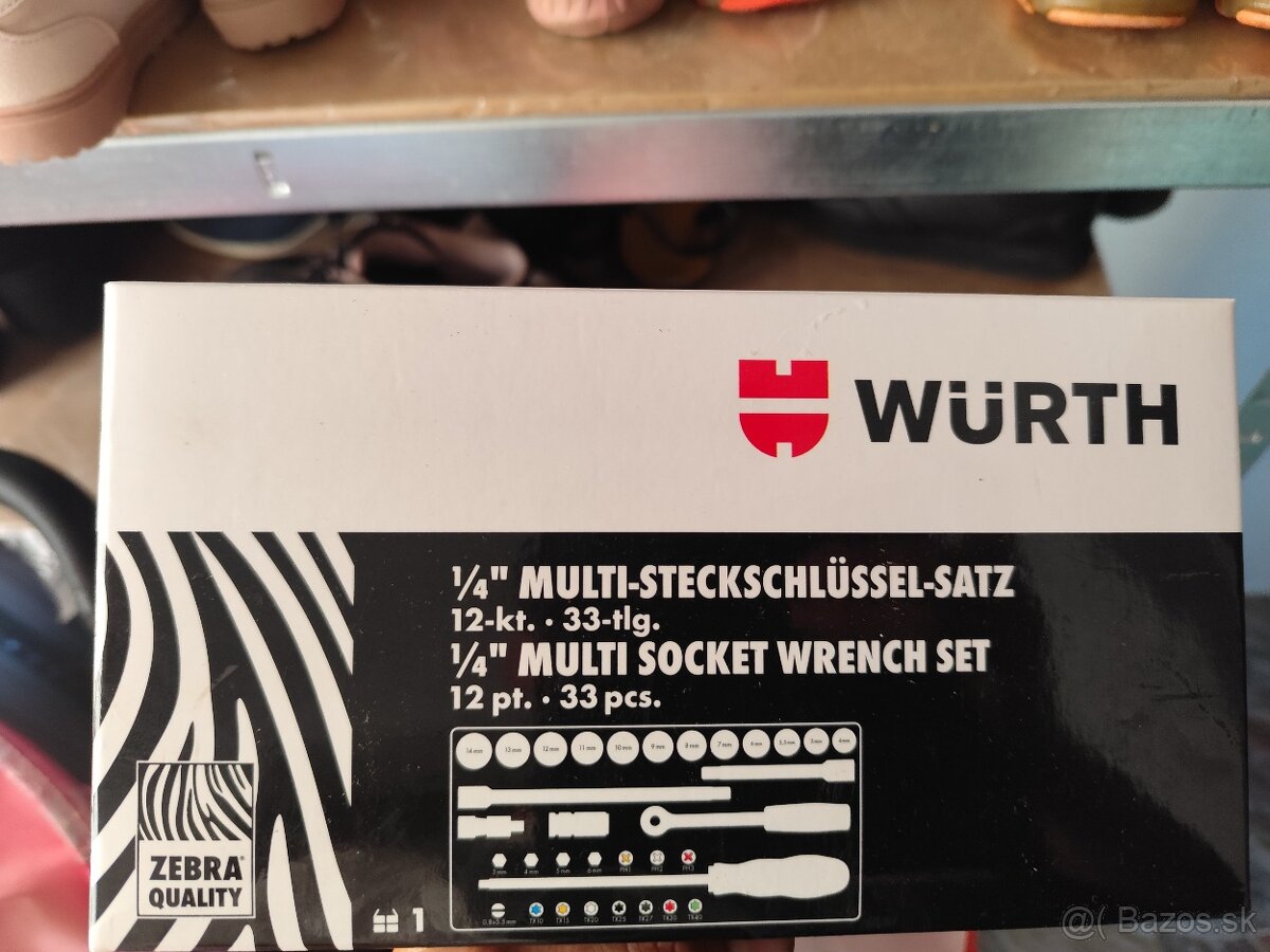 Sada gola multiprofilových kľúčov 1/4" 33ks ,zebra kvality - 2