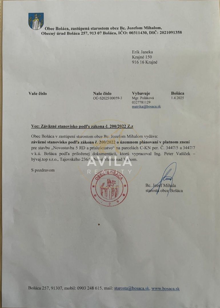 Predaj: stavebný pozemok 800 m2 Bošáca - 2