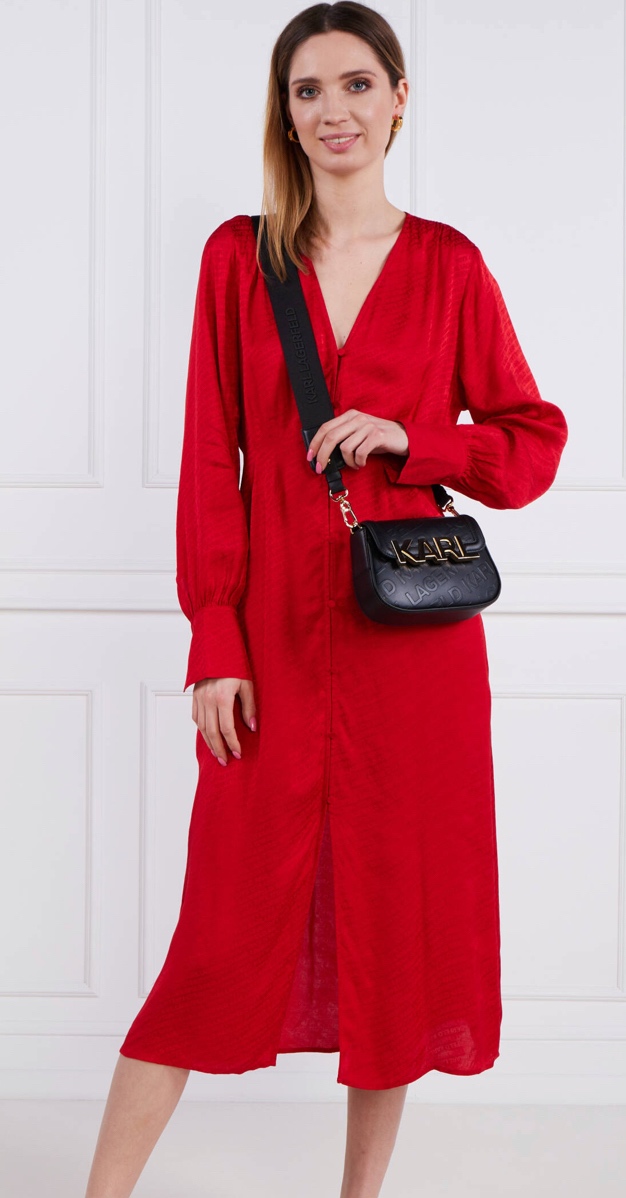 Karl Lagerfeld šaty červené M jaquard - 2